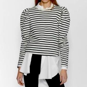 2/$20! Zara Puff Sleeve Striped Sweatshirt